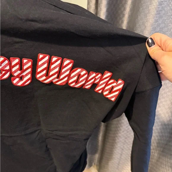 Walt Disney World Mickey Mouse Holiday Candy Cane Spirit Jersey- EUC - Picture 6 of 7